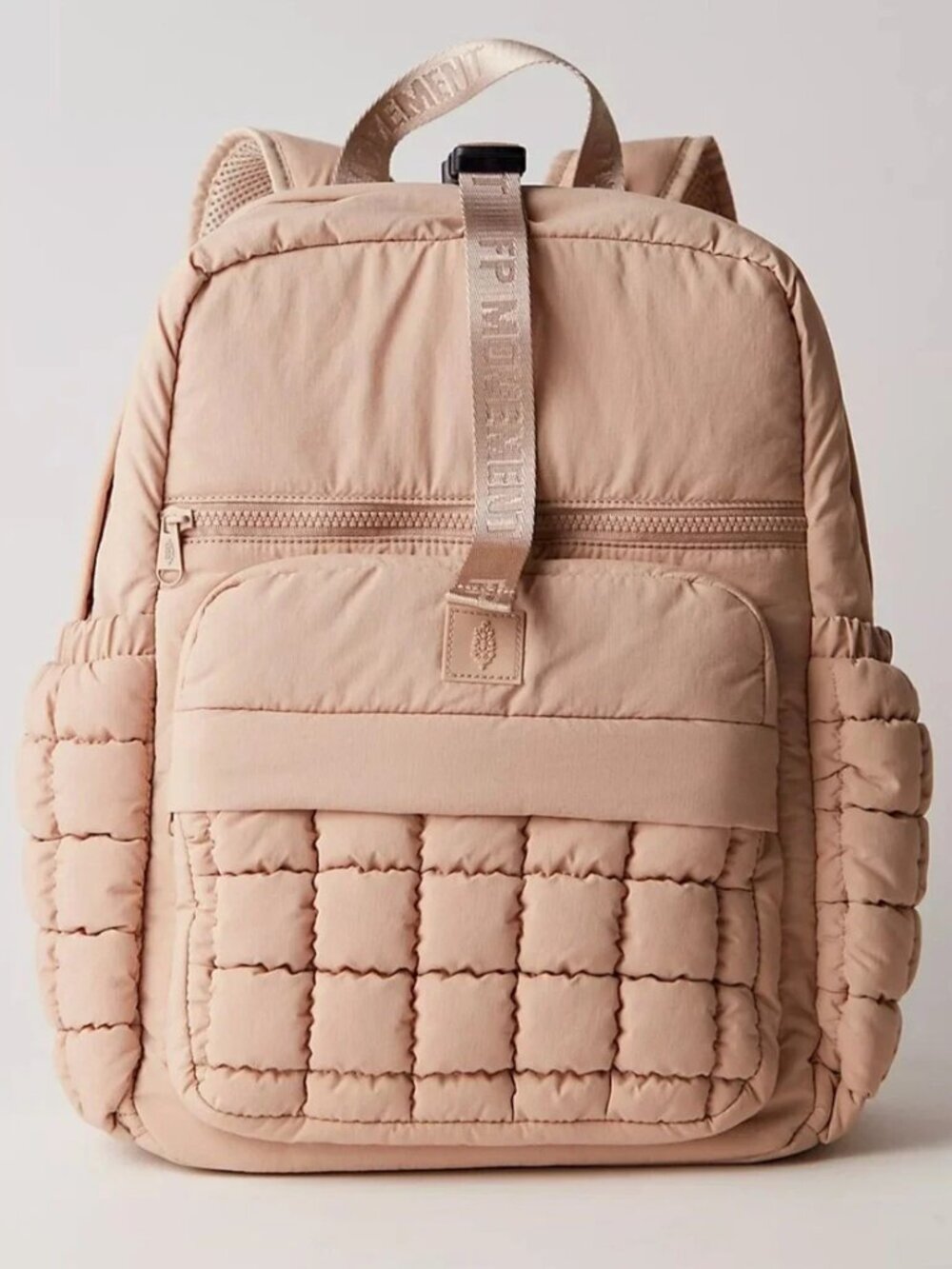 Free People NWT Movement Quilted Taupe Soft Backpack
